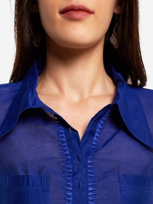 Royal BlueTemple embroidery Kurta with Trouser 5