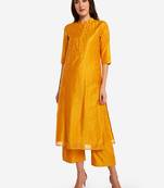 Ochre kurta with Trouser.