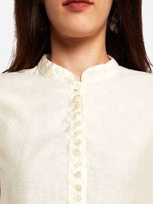 Off White kurta with Trouser. 5