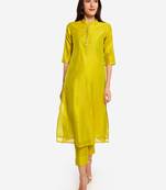 Lime Green kurta with Trouser.