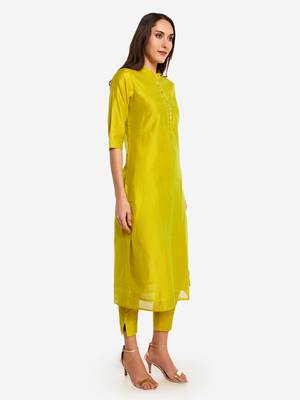 Lime Green kurta with Trouser. 4