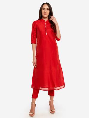 Red kurta with Trouser. 2