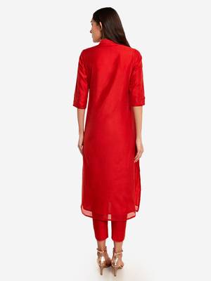 Red kurta with Trouser. 3
