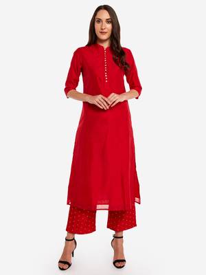 Red kurta with Trouser. 1