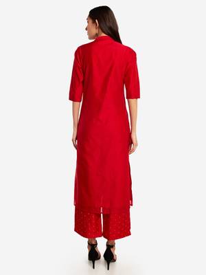 Red kurta with Trouser. 3