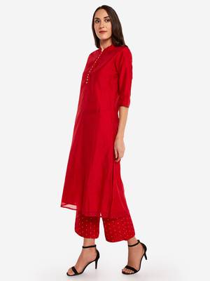 Red kurta with Trouser. 4