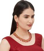Red Kundan Maang Tikka Necklace Set for Women 