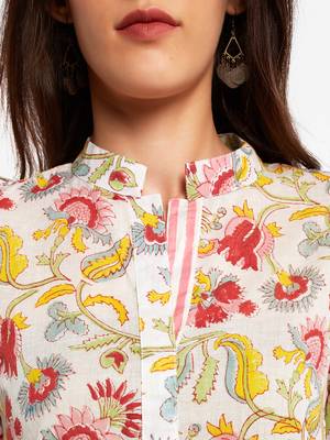 Muticolor kurta with pink strip Palazzo 5