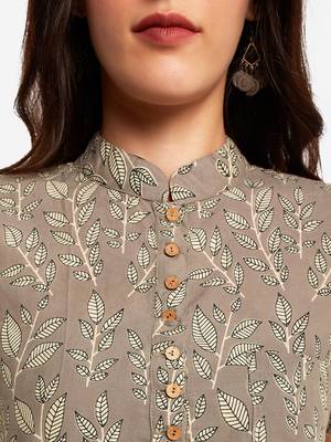 Beige Printed kurta with Trouser 5