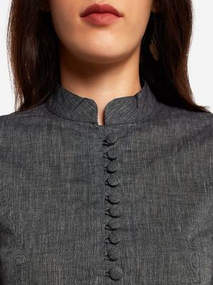 Black kurta with Off White Printed Trouser 5
