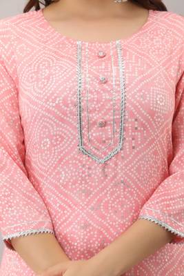  Tweet Pink Colored Foil Print Rayon Kurta 2