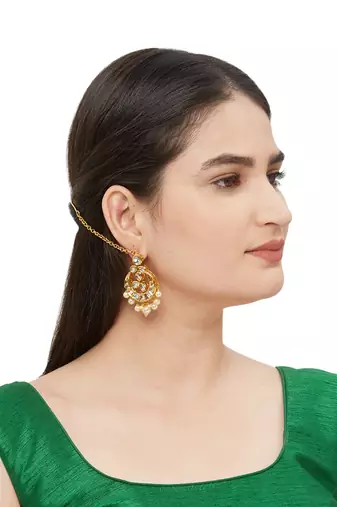 Gold Kundan Earrings