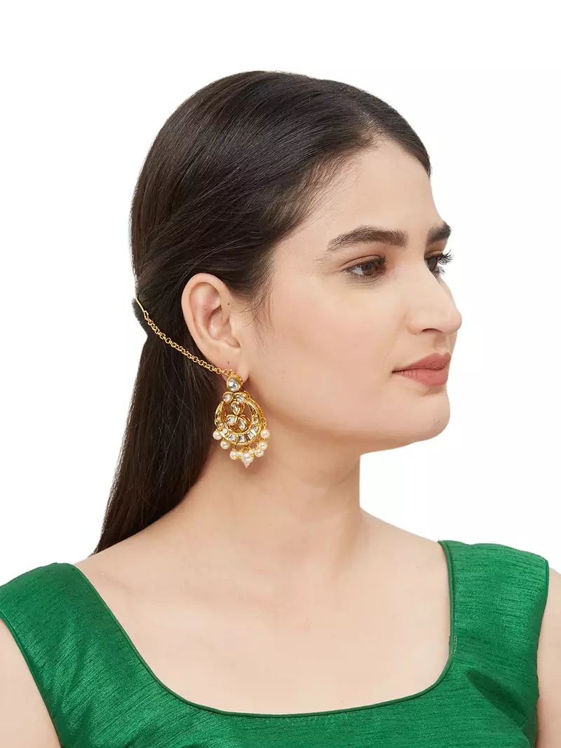 Gold Kundan Earrings