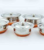 Kitchen Krafts 5pcs Copper bottom Serving Bowl with Lid (handi 8x12)