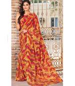 multicolor printed georgette saree with blouse