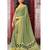 green printed georgette saree with blouse