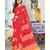 red printed georgette saree with blouse