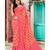 orange printed georgette saree with blouse