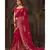 red printed georgette saree with blouse