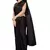 Black plain Satin saree with blouse