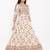White Women's Rayon Printed Long Anarkali Flared Dress
