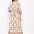 White Women's Rayon Printed Long Anarkali Flared Dress
