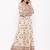 White Women's Rayon Printed Long Anarkali Flared Dress