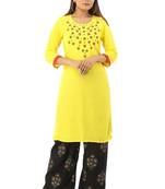 Women's Rayon Embroidery kurti with printed palazzo