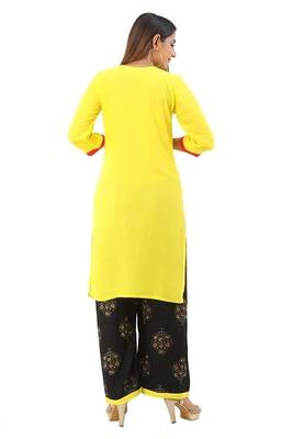 Women's Rayon Embroidery kurti with printed palazzo 2