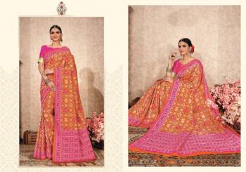 Pink Soft Weaving Silk Pattola Designer Saree For Women 2