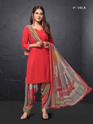Red stripes print crepe salwar 1