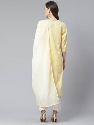 Light-yellow beads cotton salwar 2