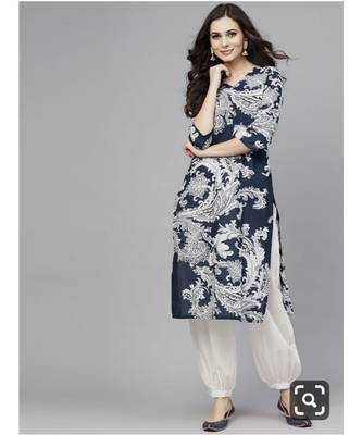 Women's cotton kurti with  Bottom pajama 1