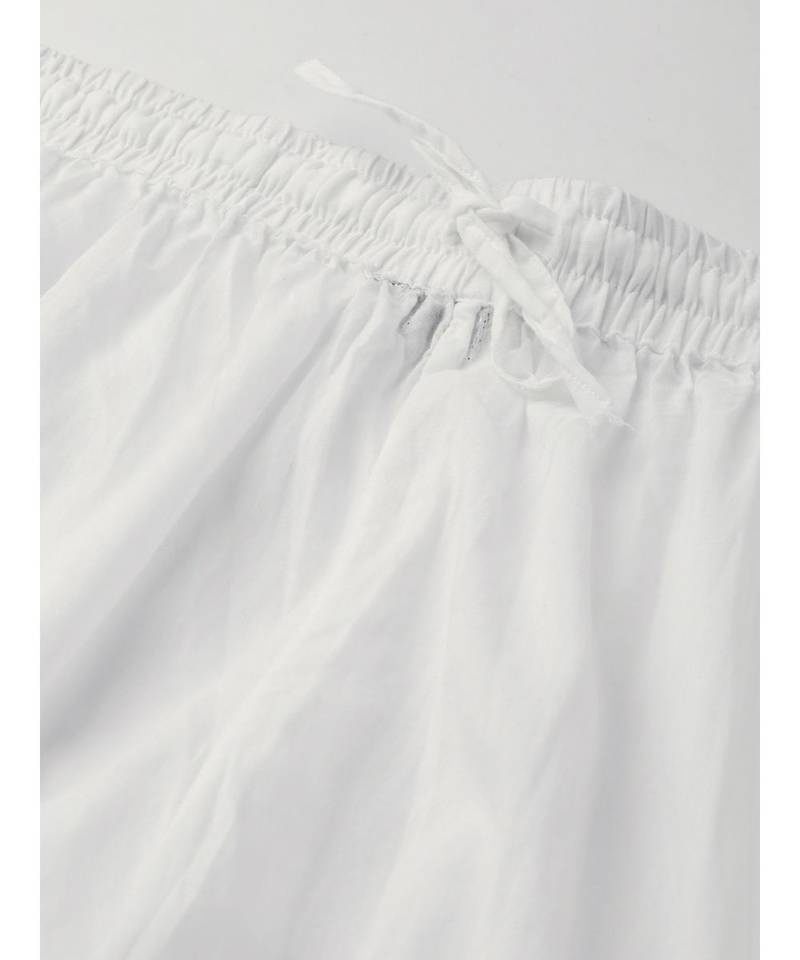 Ada Hand Embroidered White Cotton Lucknow Chikan Women Palazzo - A100207