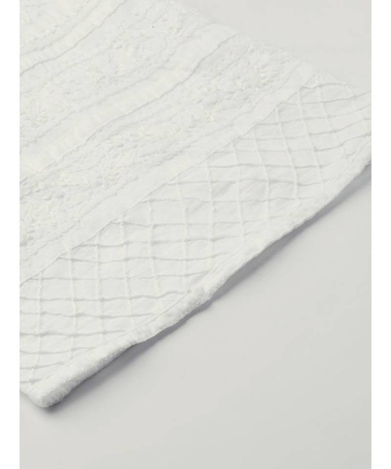 Ada Hand Embroidered White Cotton Lucknow Chikan Women Palazzo - A100207