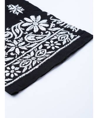 Hand Embroidered Black Cotton Lucknowi Chikankari Women Palazzo 6