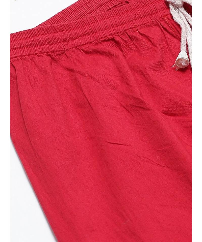 Ada Hand Embroidered Red Cotton Lucknowi Chikankari Women Churidar - A358988