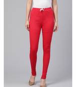 Hand Embroidered Red Cotton Lucknowi Chikankari Women Churidar