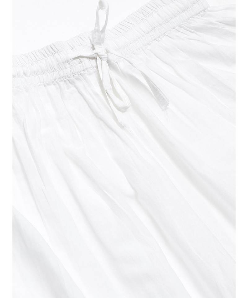 Hand Embroidered White Cotton Lucknowi Chikankari Women Sharara