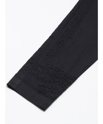 Ada Hand Embroidered Black Cotton Lucknowi Chikankari Trouser 5
