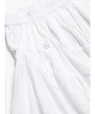 Ada Hand Embroidered White Cotton Lucknow Chikankari Skirt 4