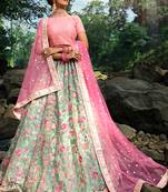 pink   Net Bridal Lehengas