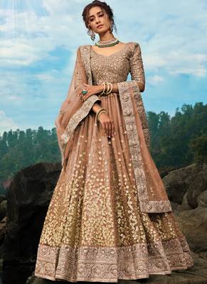 Gold Net Bridal Lehengas 1