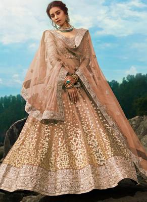 Gold Net Bridal Lehengas 2