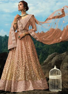 Gold Net Bridal Lehengas 3