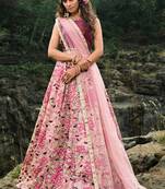 Baby Pink Net Bridal Lehengas