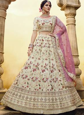 Off White Georgette Bridal Lehengas 1