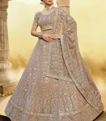 Beige Georgette Bridal Lehengas