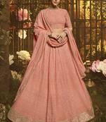 Peach Georgette Bridal Lehengas