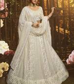 Off White Georgette Bridal Lehengas